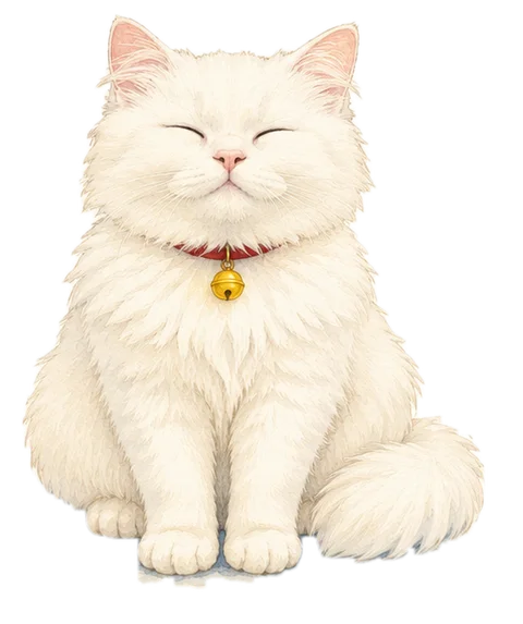 Painting: Rio sitting with his eyes closed, dozing off