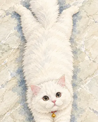 Rio stretched out long on the floor